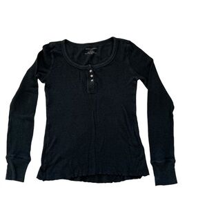 Vintage Banana republic ribbed long sleeve shirt black size XS